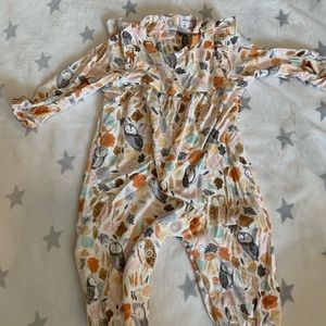 Fall pattern baby outfit